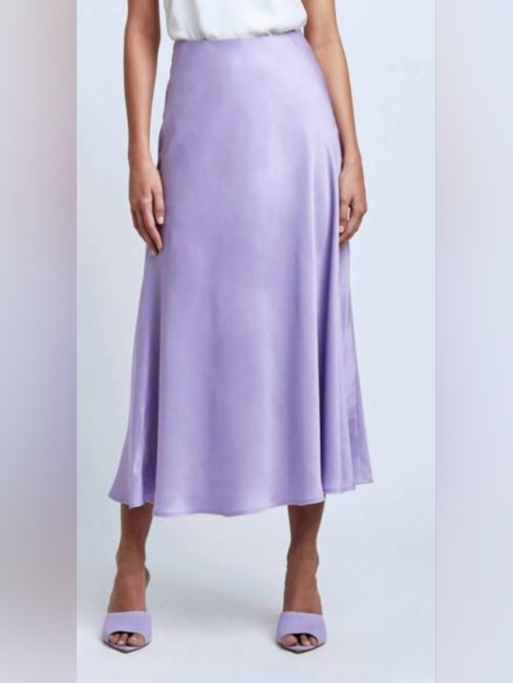 L'AGENCE clarisa bias maxi skirt in lavender